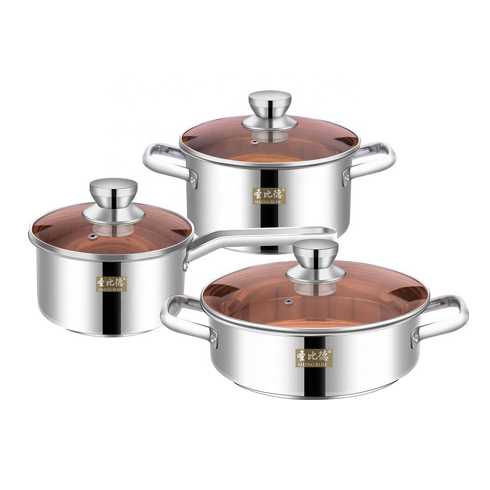 High Quality Kitchen Supplies Set The Pot Multi-Purpose Cooking Cooker Extra Thick Pot Set 6 Pcs Cookware Set Of Pot