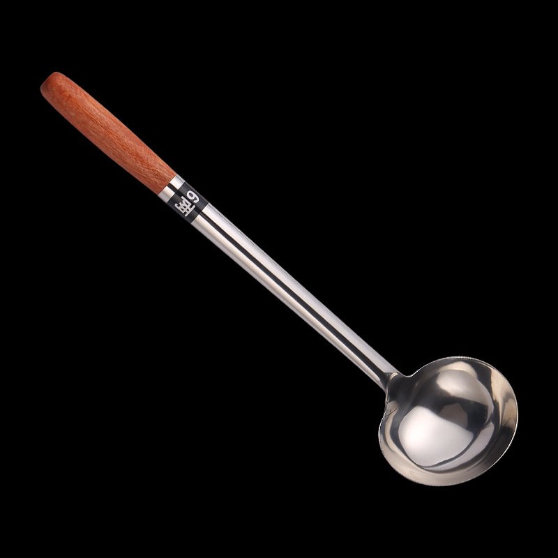 Stainless Steel Wood Kitchen Hotel Metal Turner Spatula Skimmer Ladle Soup Spoon Strainer Restaurant Cooking Dining Utensils Set