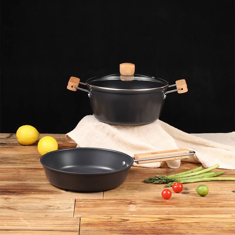 Hot Shantian titanium alloy cookware set combination soup pot frying combination household clay pot cooking