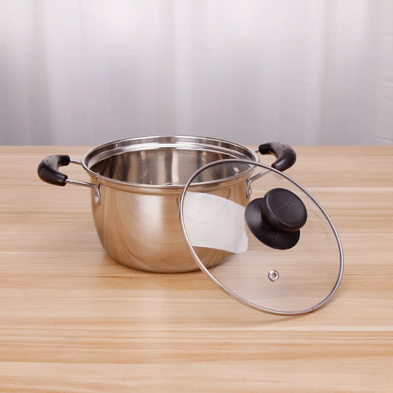 Cheap Casserole Stock Pot and Soup Pot with Glass Lid 10pcs Stainless Steel Cookware Set