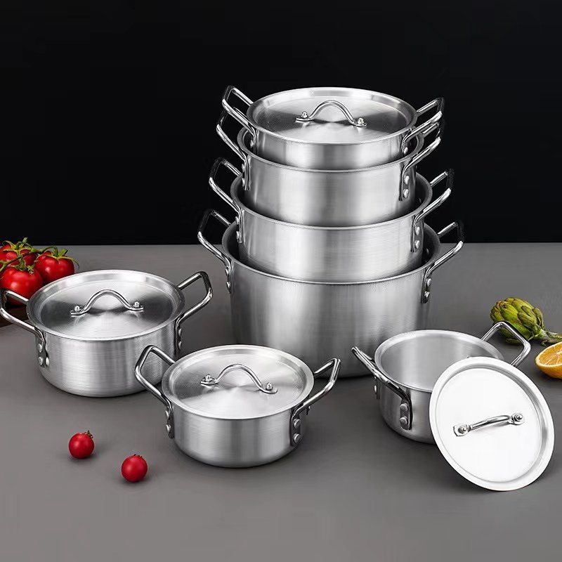 Ready Ship Stock Bohemian Detachable Handle Cookware Set 7 pieces aluminium Soup Pot Cookware Sets