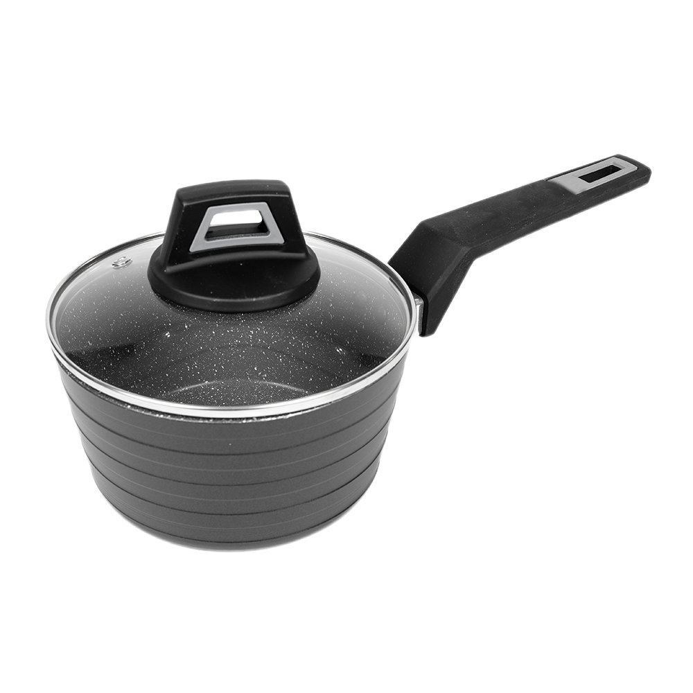 Quick Order Good Quality Black forged cookware set granite nonstick coating stove Kitchen Product