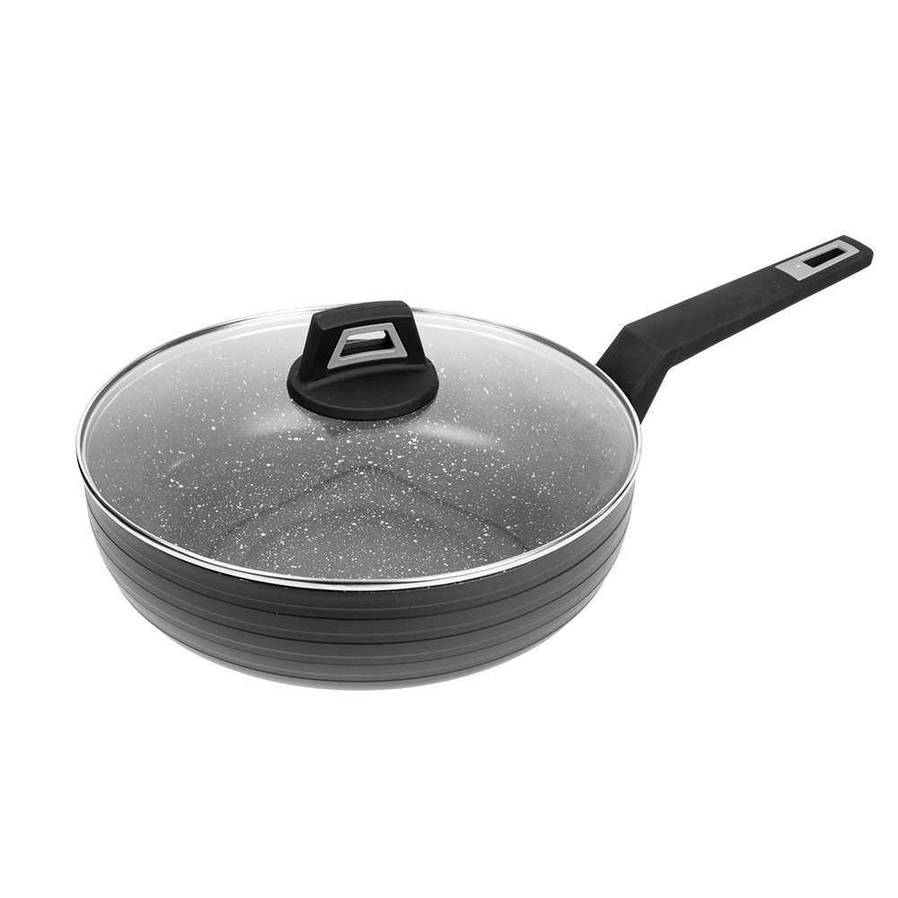 Quick Order Good Quality Black forged cookware set granite nonstick coating stove Kitchen Product
