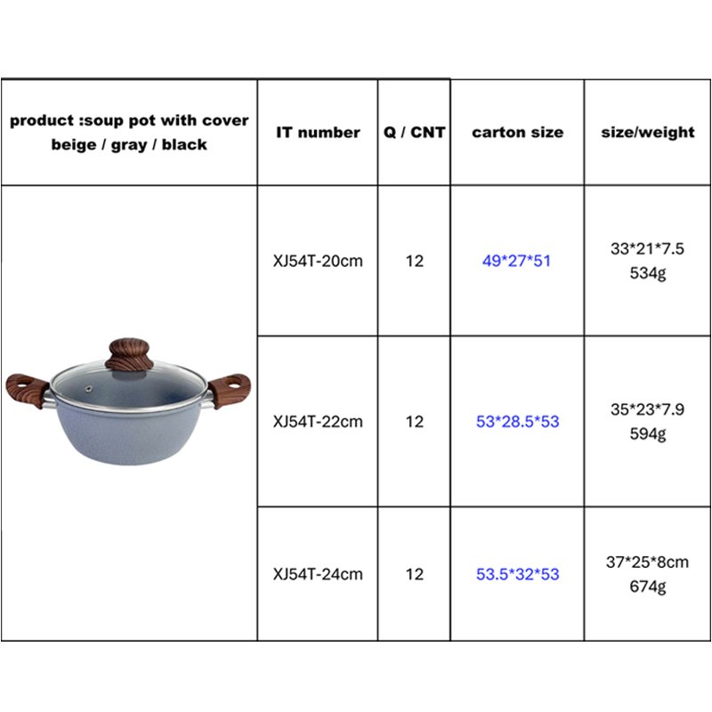 Factory customized non stick cookware set kitchen cooking pot set non-stick cookware durable soup pot set with lid