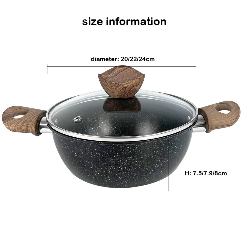 Factory customized non stick cookware set kitchen cooking pot set non-stick cookware durable soup pot set with lid
