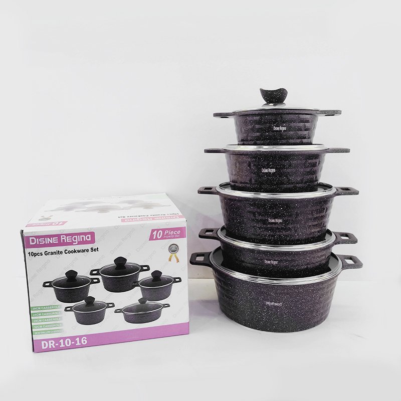 Ready Ship Stock 10 pieces Panelas Cookware Set New Arrival Home Use Aluminium Alloy Cookware Set