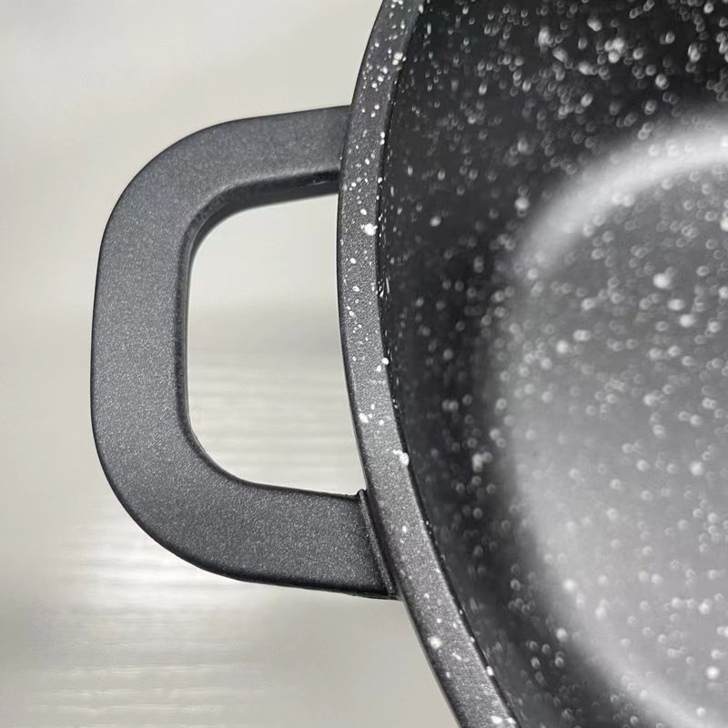 Custom Logo Acceptable 6pcs Sets Enamel Cast Iron Cookware Set Luxury 32-36-44cm Huge Cooking Pot Set Non-Stick Cookware Granite
