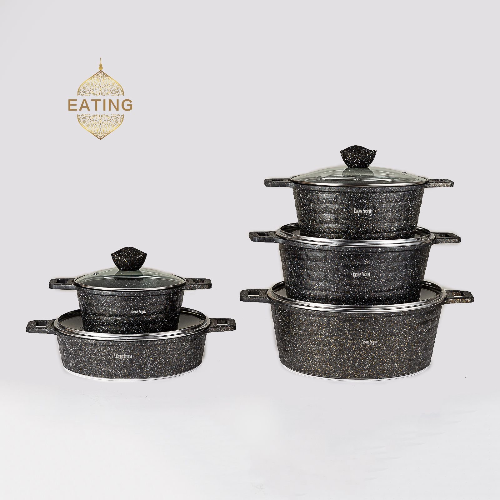 Non-Stick Inner Elegant Cookware Pan Coating 10 pieces Non-Stick Pots New Arrival Popular Cookware-Set