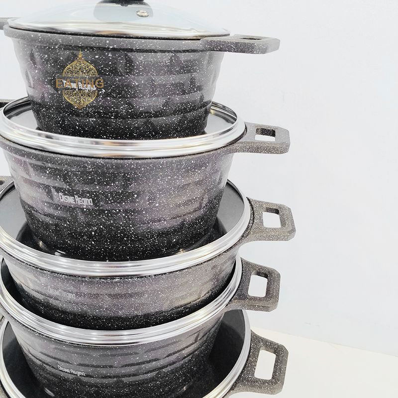 Non-Stick Inner Elegant Cookware Pan Coating 10 pieces Non-Stick Pots New Arrival Popular Cookware-Set