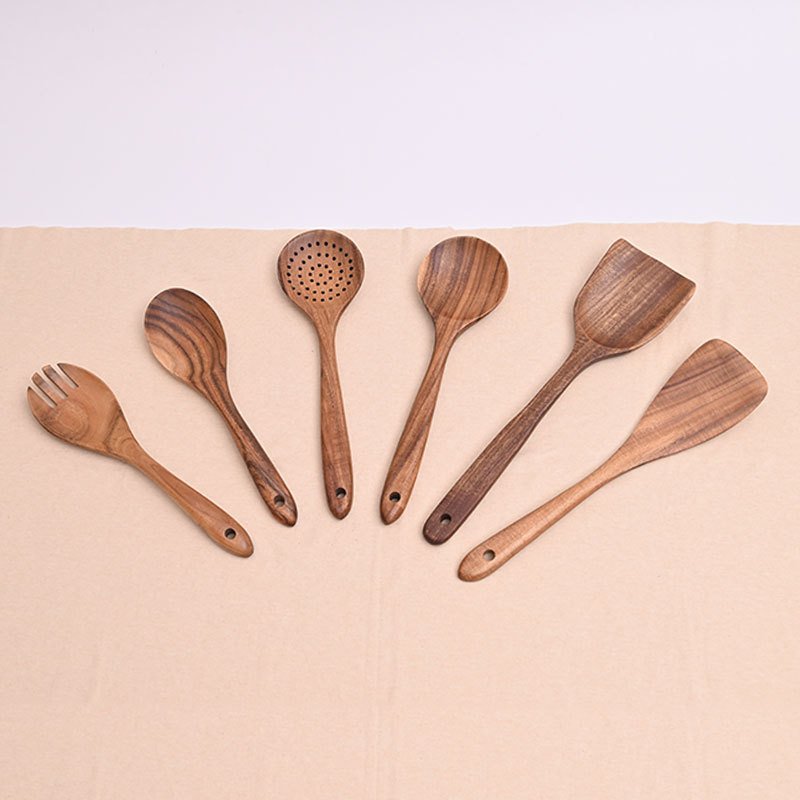 China Manufacture Natural Teak Cooking Spoon Wooden Utensils For Kitchen With High Quality