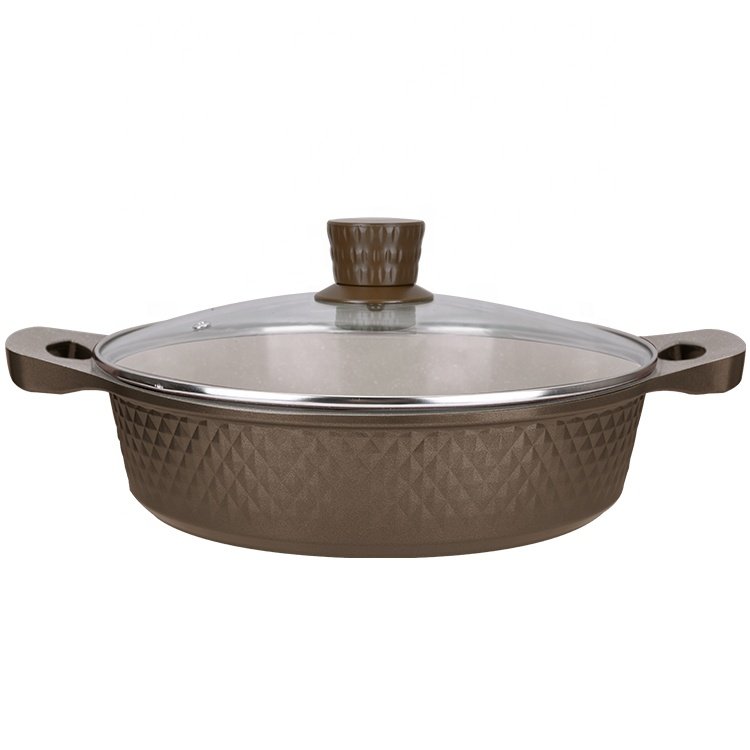 Hot Sell Aluminium 10Pcs Die Cast Diamond Shape Big Size Casserole Cookware Set Non Stick Cookware Set