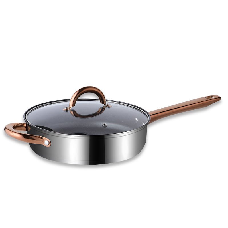 MYH Wholesale Classic Stainless Steel Silver 9-Piece Kitchen Cookware Set Soup & Stock Pots with Gold Handle