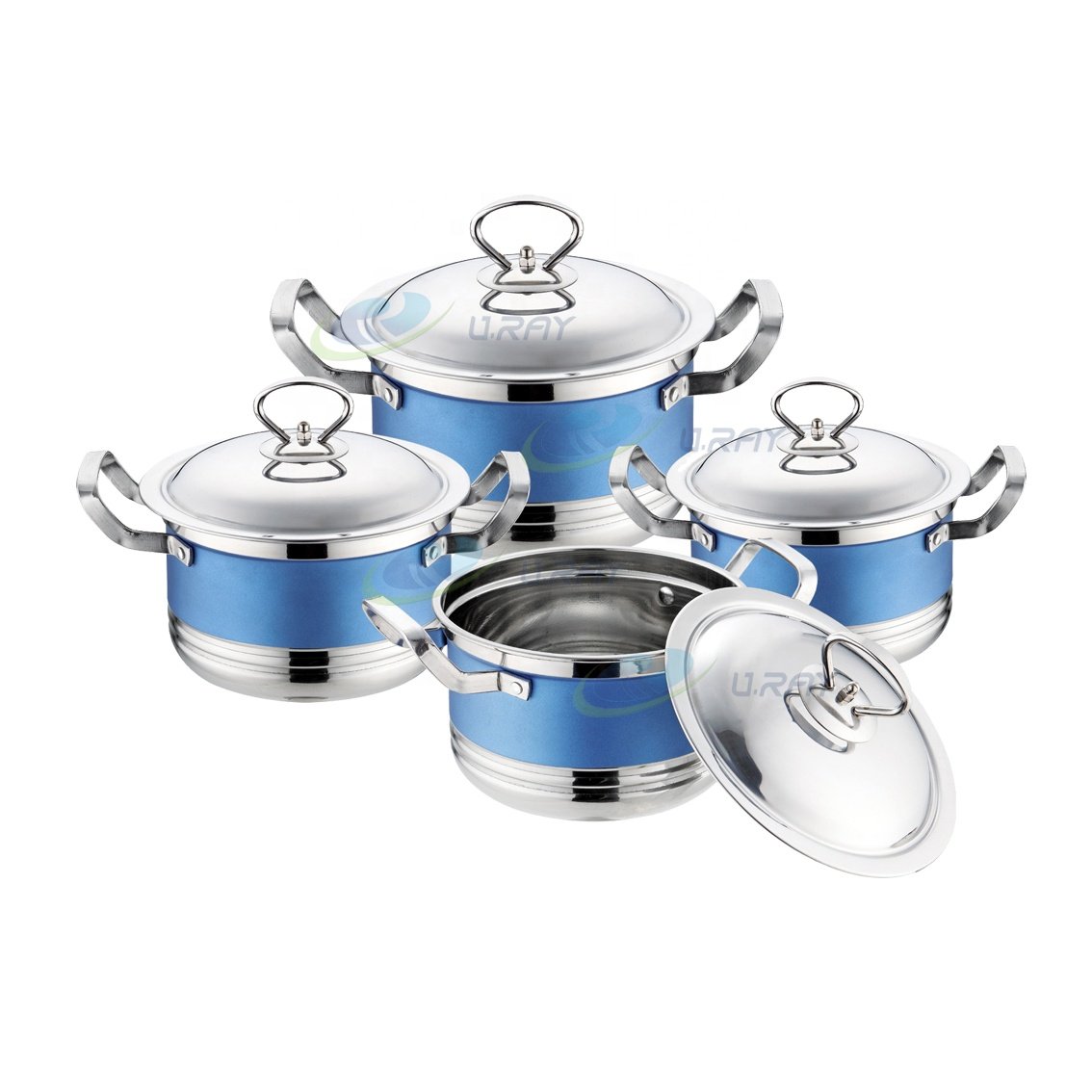 New arrival brand new hot pot 4pcs stainless steel casserole cookware set casserole cooking pot and dishes