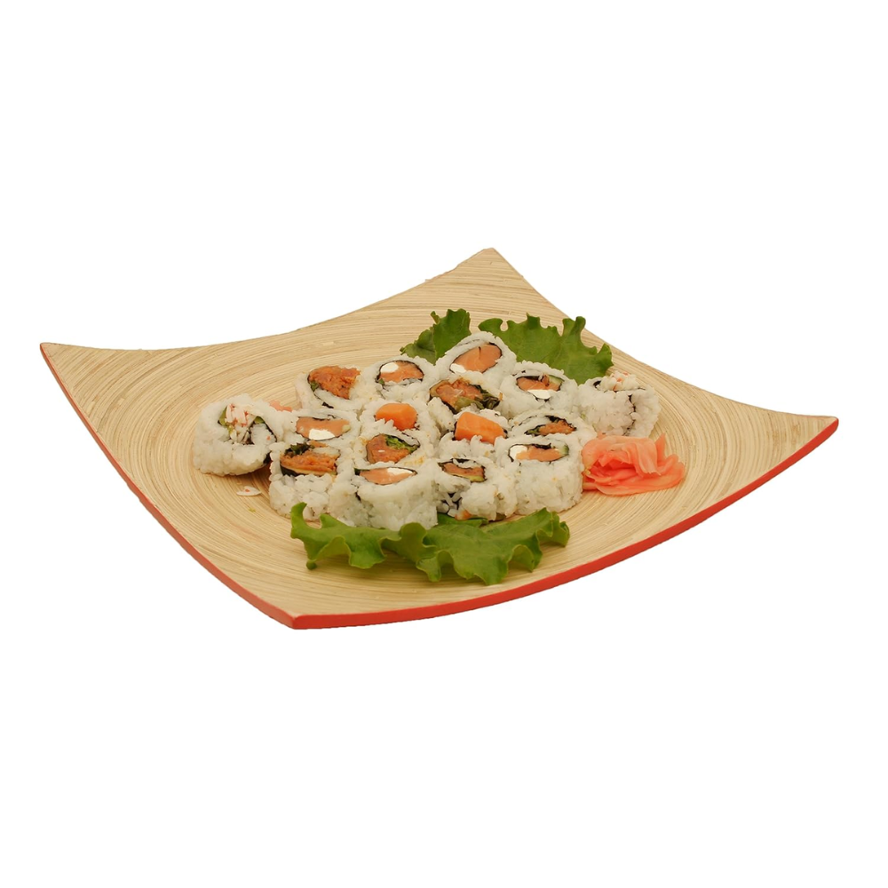 Top Seller and Top Trending Spun Bamboo Plate/ Spun Bamboo Nesting Plates with Red, Set of 3 From Vietnam