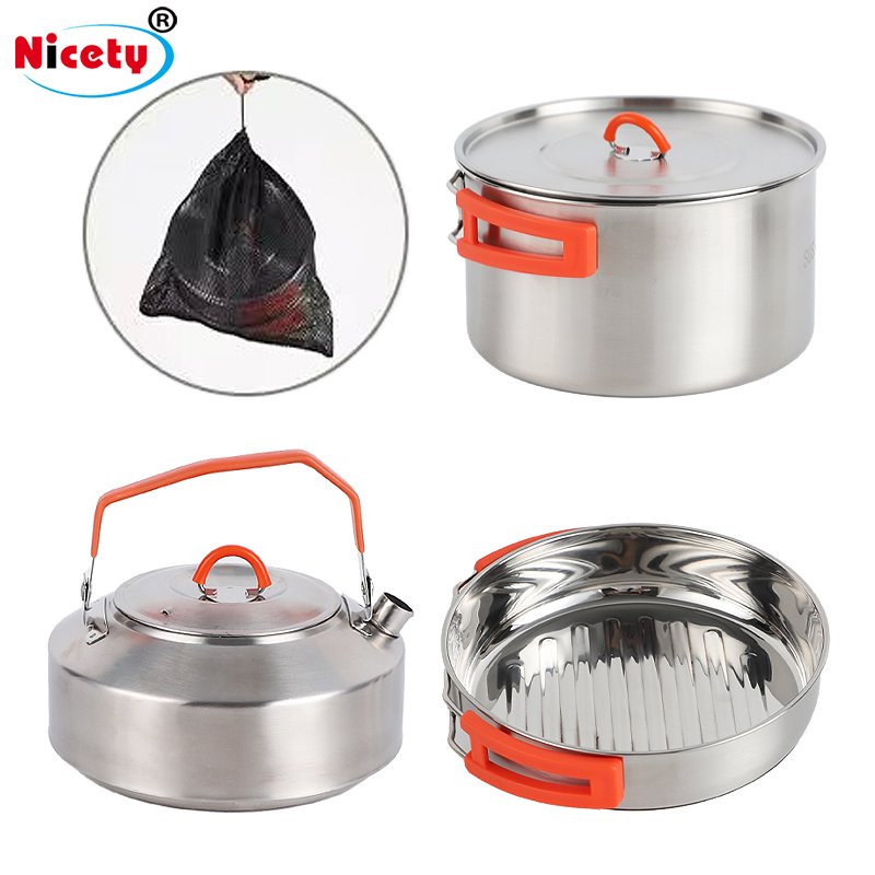 Environmentally Friendly Outdoor Camping Cookware Set Easy To Carry Folding Kettle Boiling Kettle Camping Portable Tableware