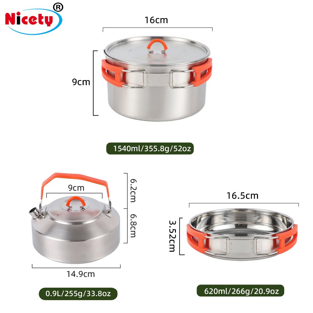 Environmentally Friendly Outdoor Camping Cookware Set Easy To Carry Folding Kettle Boiling Kettle Camping Portable Tableware