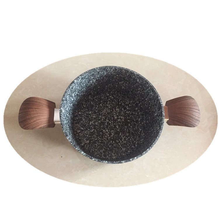 7PCS Aluminum Forged Non Stick Cookware Set Granite Stone Coating Casserole Fry Pan Kitchenware Set Induction Wooden Handle