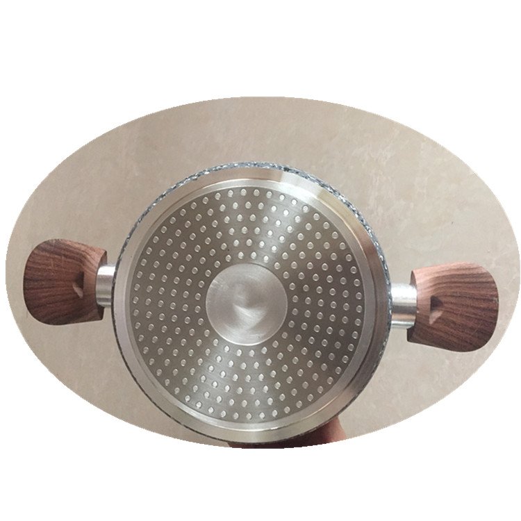 7PCS Aluminum Forged Non Stick Cookware Set Granite Stone Coating Casserole Fry Pan Kitchenware Set Induction Wooden Handle