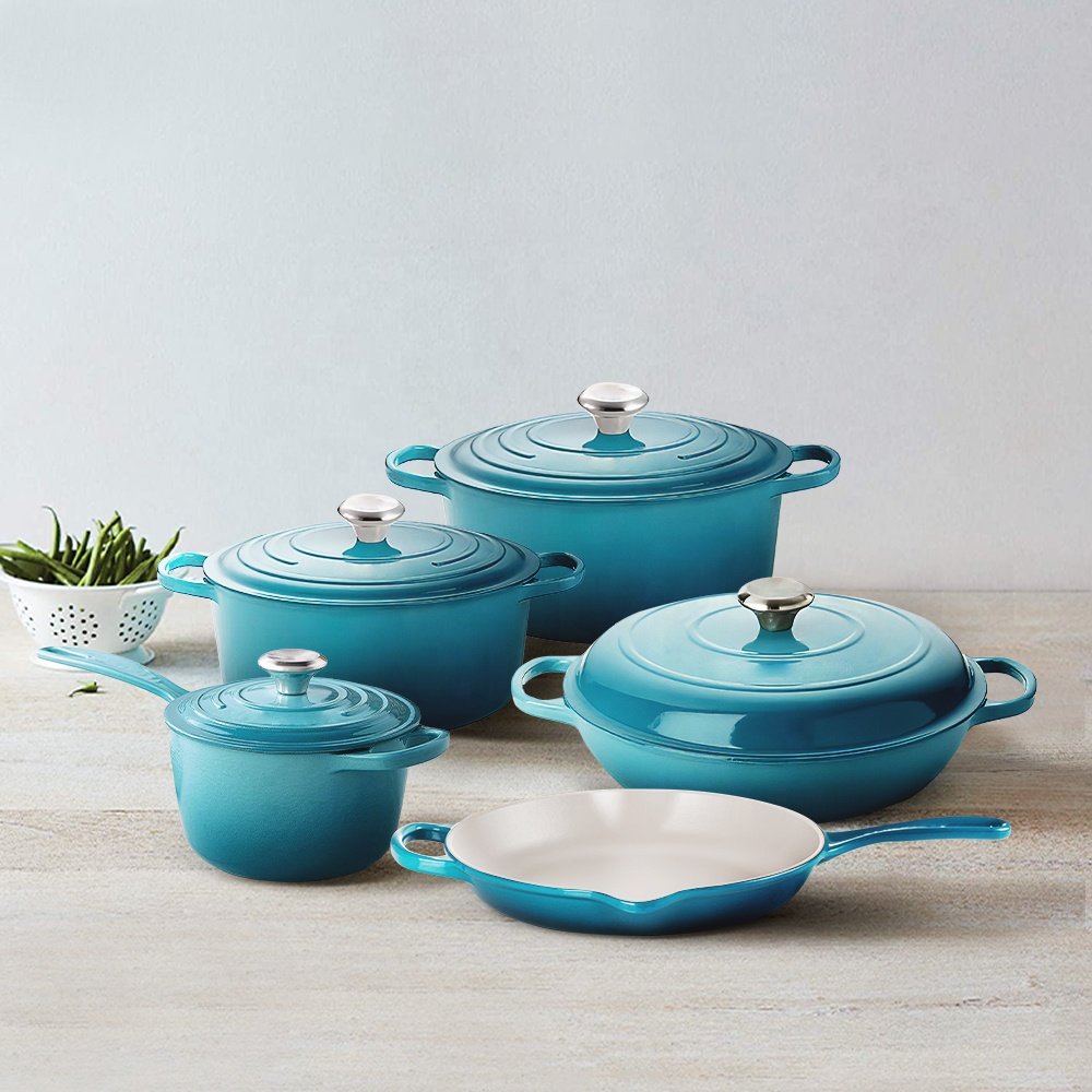 wholesale cast iron enamel cookware set cooking pot set