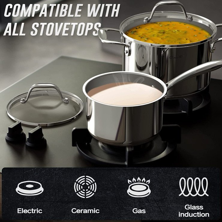 hot sale stainless steel pots and pans 11 pieces kitchen Cookware Sets Frying Pan Cooking pot with steamer insert