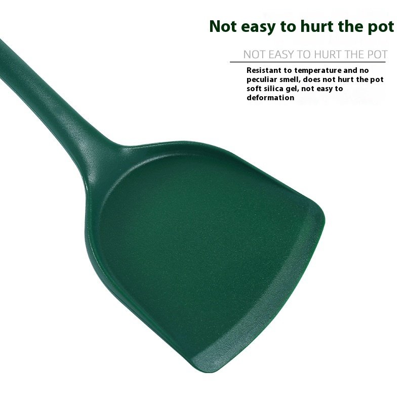 Five-Piece Integrated Non-Stick Silicone Cookware Set Black and Green Spatula Soup Spoon Rice Spoon for Household Kitchen Use