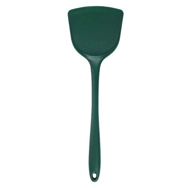 Five-Piece Integrated Non-Stick Silicone Cookware Set Black and Green Spatula Soup Spoon Rice Spoon for Household Kitchen Use