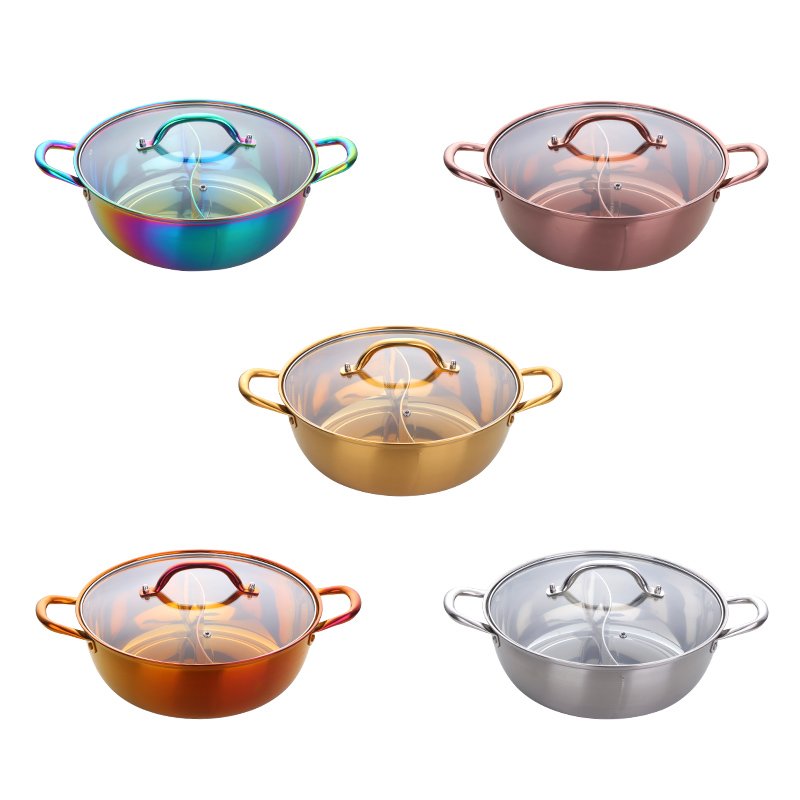 Kitchen Cookware Sets Soup Stock Stainless Steel Electric Divided Hot Pot