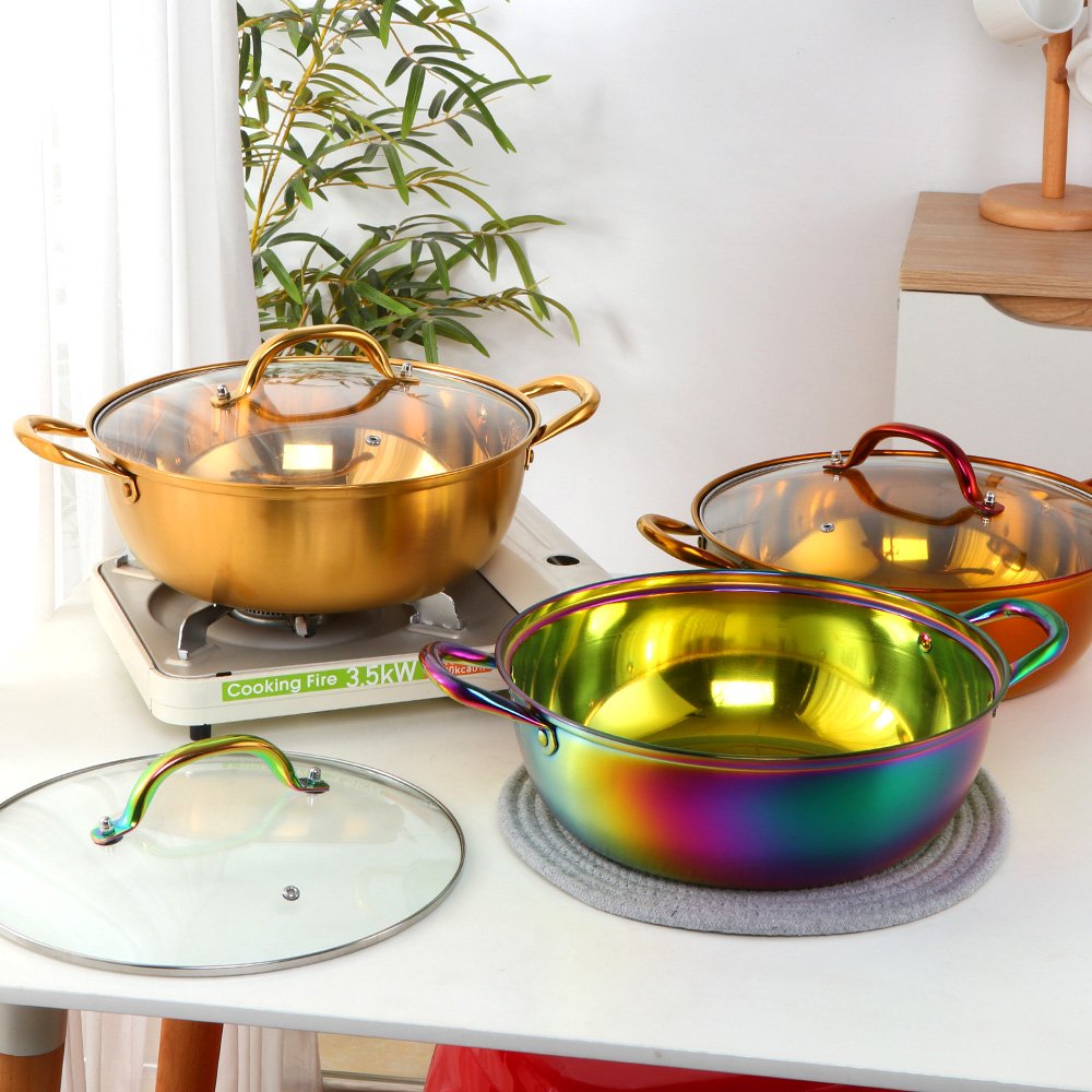 Kitchen Cookware Sets Soup Stock Stainless Steel Electric Divided Hot Pot