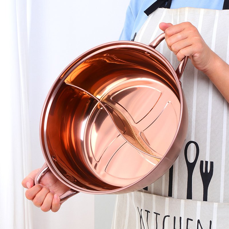 Kitchen Cookware Sets Soup Stock Stainless Steel Electric Divided Hot Pot