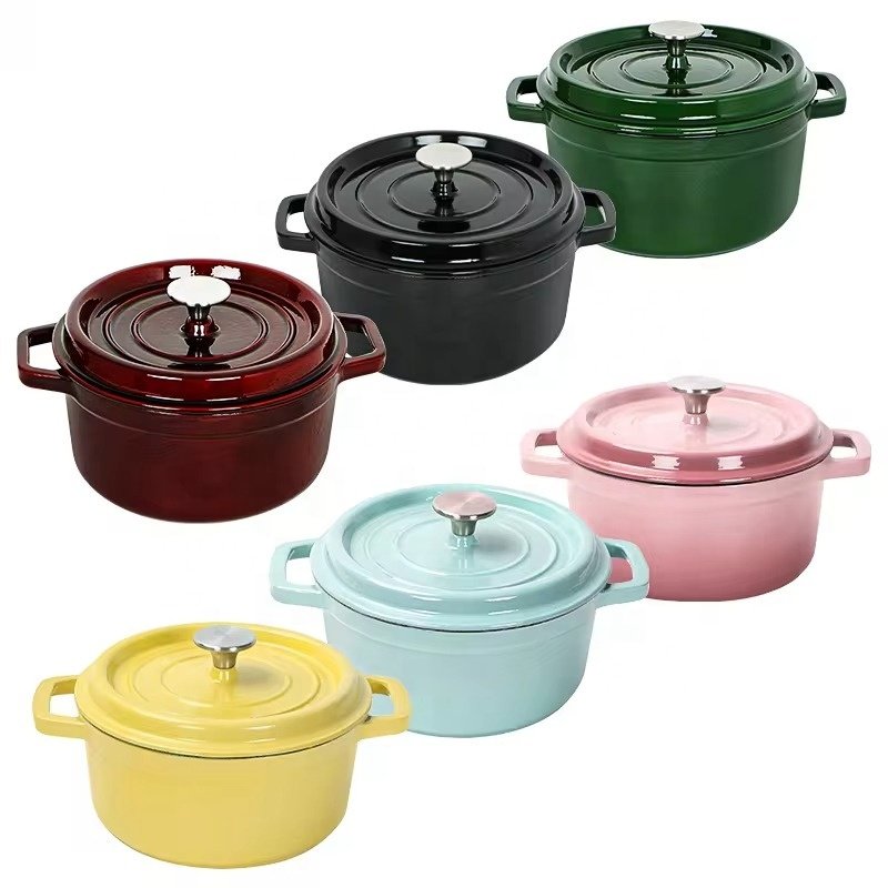 18/20/22/24/26cm Hot Sale Cast Iron Cookware Cooking Pot Dutch Oven Cookware Set Cast Iron Enamel Cookware Pot