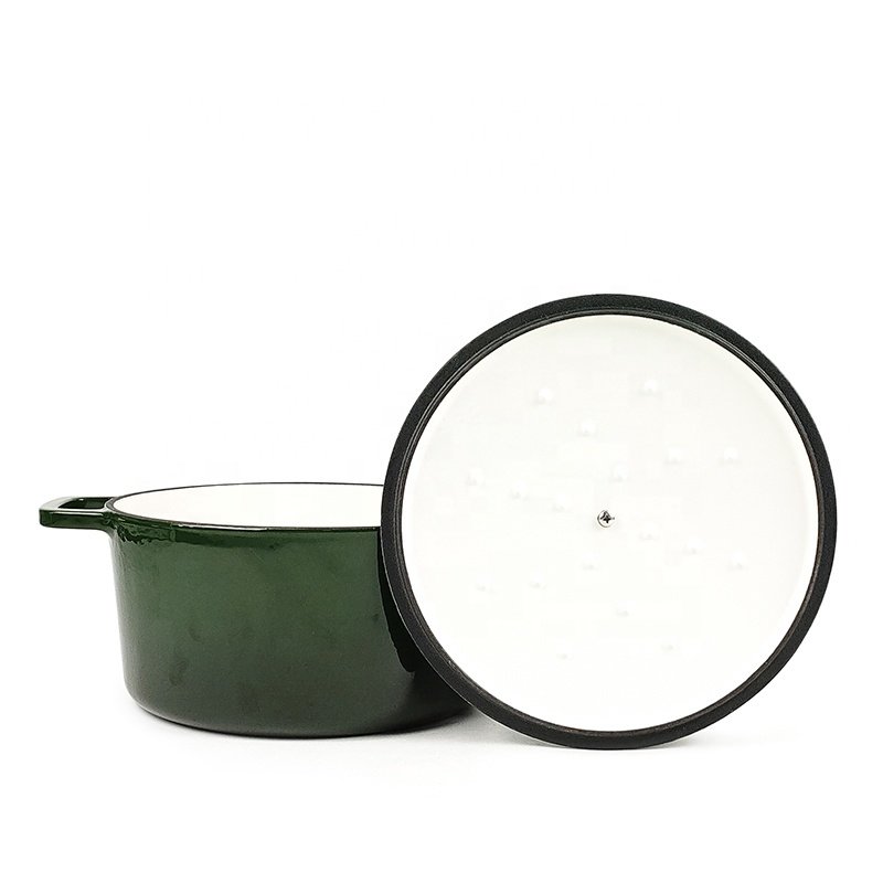 Factory Non Stick Kitchen Cookware Set Cast Iron Green Enamel Cookware Set Enamel Cast Iron Dutch Oven 5L Casserole with Handle