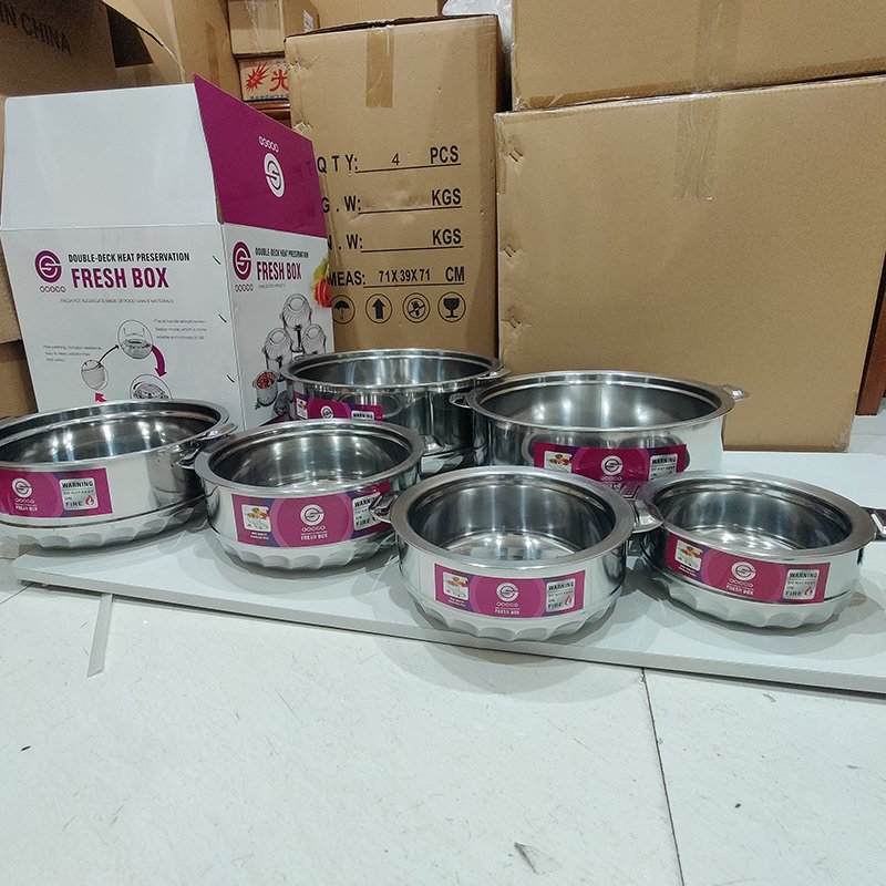 Double wall insulated stock pot 4sets 12sets kitchen cookware pot set