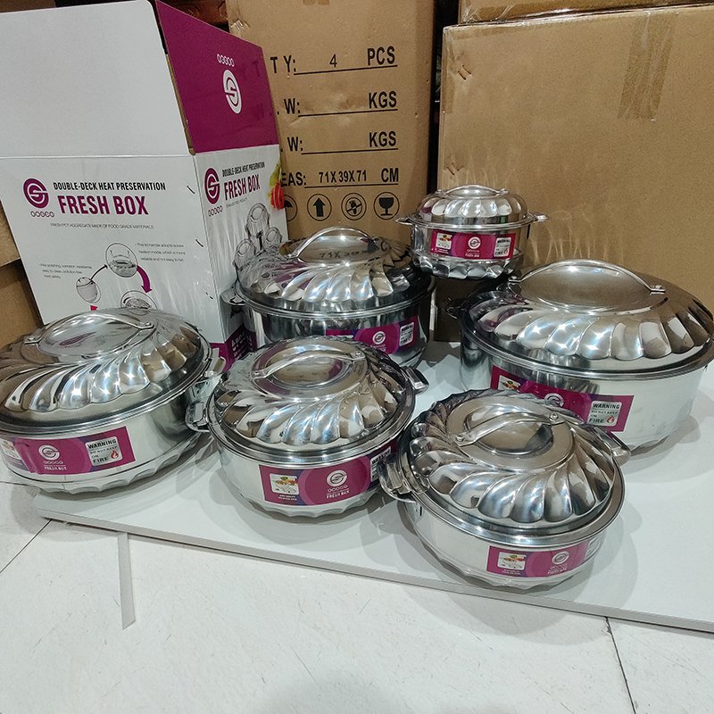 Double wall insulated stock pot 4sets 12sets kitchen cookware pot set