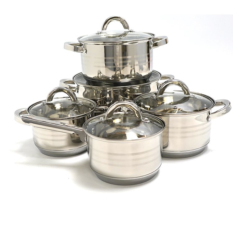Multifunctional Belly Shaped Casserole 10 Piece Cookware Set Pot For Cooking Induction Cookers