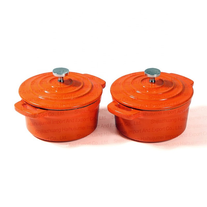 Cast Iron Enamel Cookware Set Mini Casserole Stew Pot 10CM Cooking Pot Dutch Oven