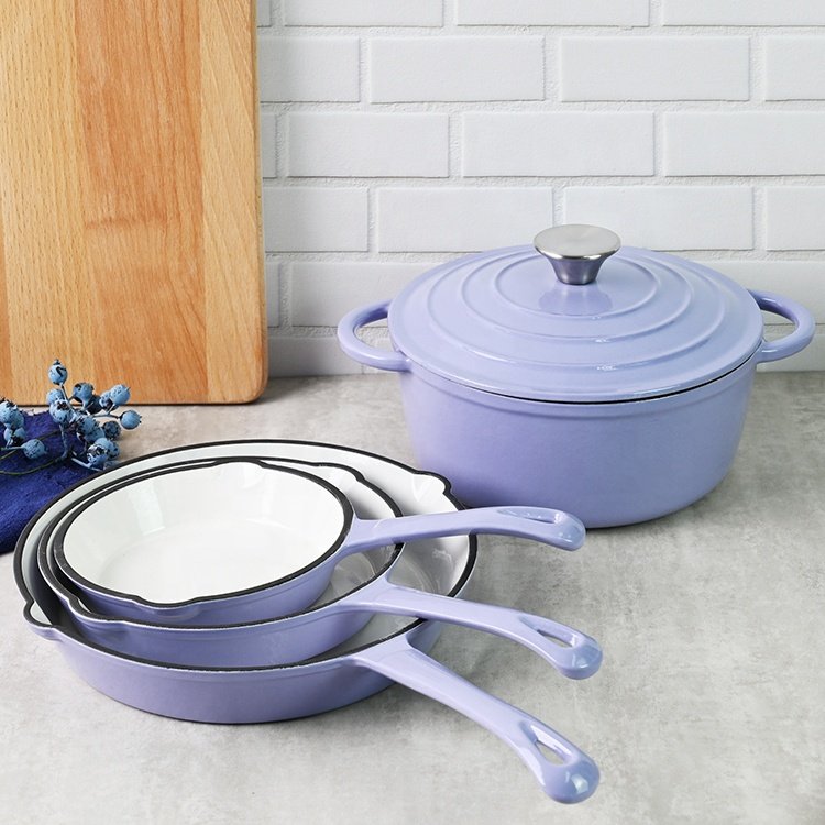 Custom Iron Cast Cookware Enamel Cast Iron Cooking Pot Cookware Set