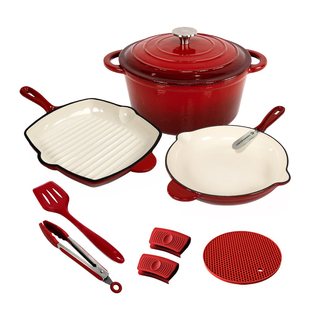 Utinsels Restaurant Bake For Green Label 7Pcs Cast Iron Skillet Kitchen Of Cookware Sets