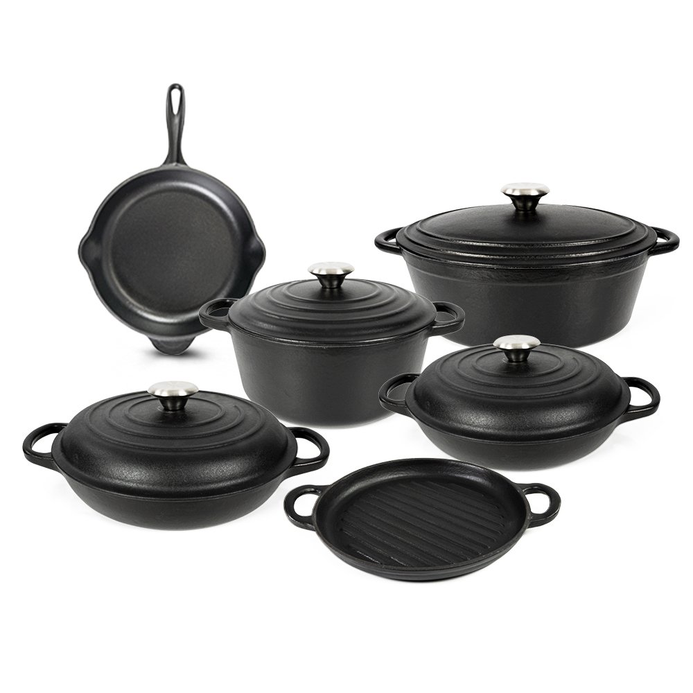 Utinsels Restaurant Bake For Green Label 7Pcs Cast Iron Skillet Kitchen Of Cookware Sets