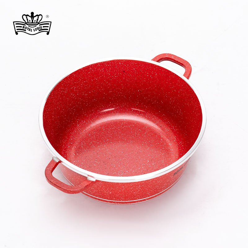 Hot sale 6pcs red aluminum cooking pots stockpot soup pot medical stone coating nonstick cookware set kitchenware wholesale