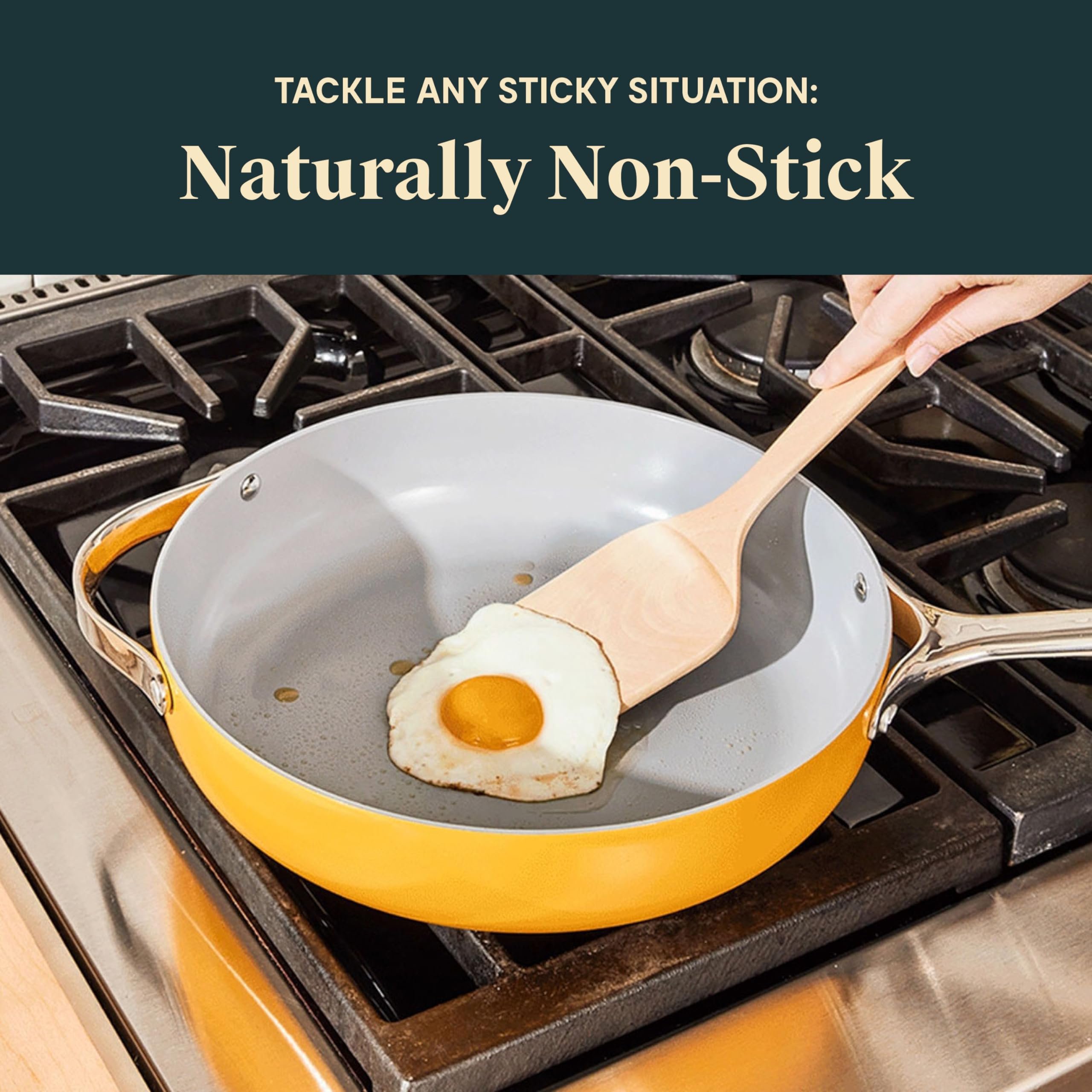 Carawayhome Nonstick Ceramic Cookware Set Pots Pans Lids and Kitchen Storage Non Toxic PTFE & PFOA Free Oven Safe
