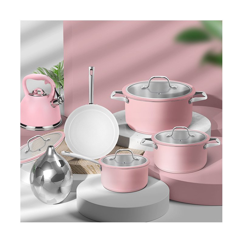 10pcs Cooking Pot Set New Design Stainless Steel Cooking Pot Ware Non-stick Cookware Set Cooking Pot Set