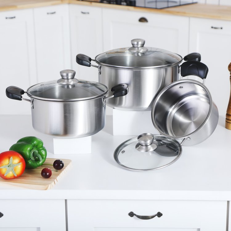 Kitchen Saucepan Cookware Sets Cooking Pots Stainless Steel Soup Pot Sauce Stock Pot for Induction Gas