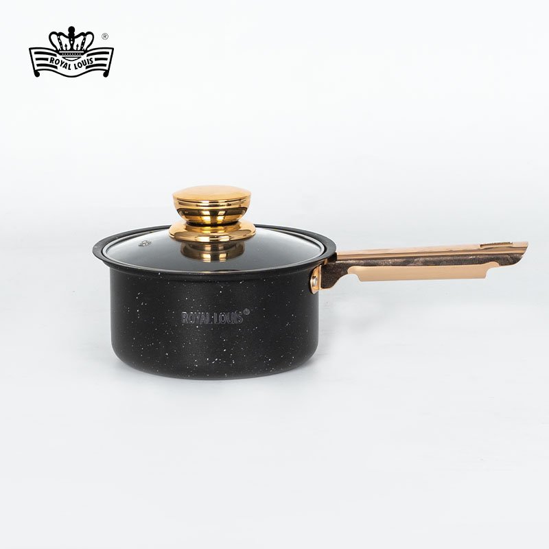 New products 8 pieces pot set black granite cookware set marble non stick coating sauce pan stock pot frying pan