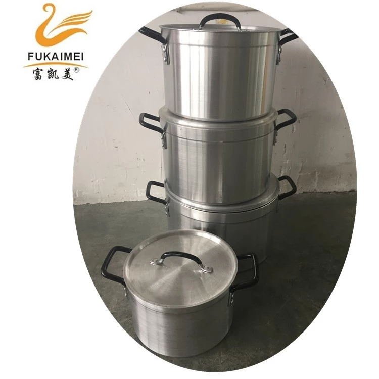 4PCS Africa Hot Selling ALUMINUM COOKING POT 24/27/30/33CM ALUMINUM COOKWARE SET Satin Finished Casserole