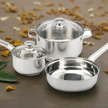 5 pc HexClad Hybrid Cookware Set w/ Lids Stainless Steel Wok Kitchenware 3-ply Stainless Steel Honeycomb Non Stick Wok Pan
