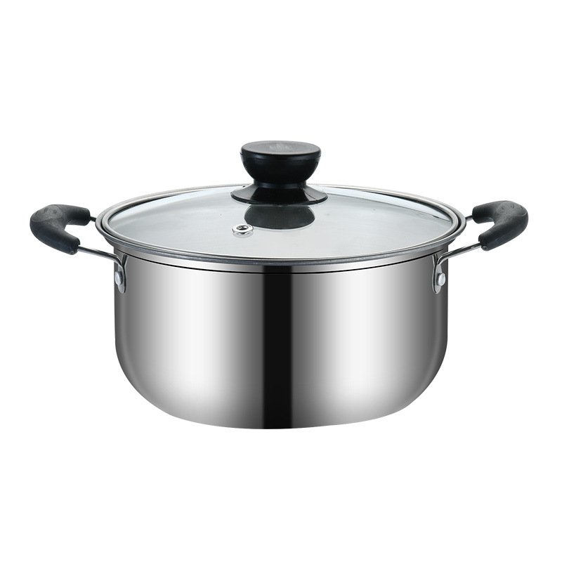 Black 10-Piece Stainless Steel Pots Kitchen Cookware Set Multi-Function Cooking Pots With Glass Lids Soup Pots