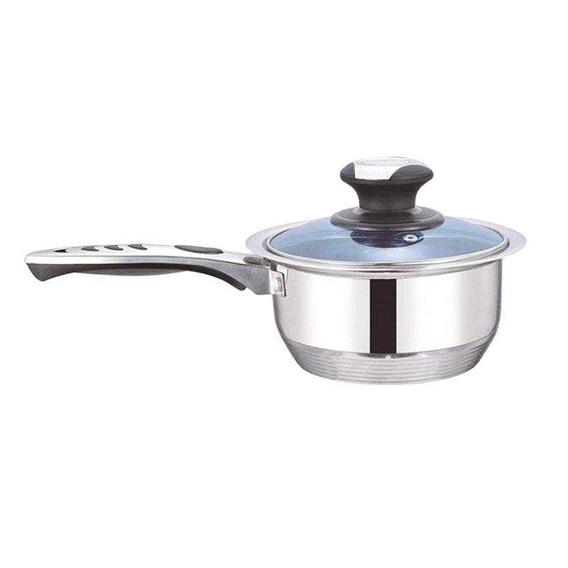 16 pcs Wide Edge Stainless Steel Cookware Set with glass lid/steel lid for all stoves