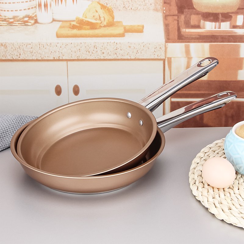 Hot selling two piece metal non stick wok with stainless steel handle