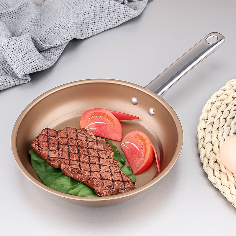 Hot selling two piece metal non stick wok with stainless steel handle