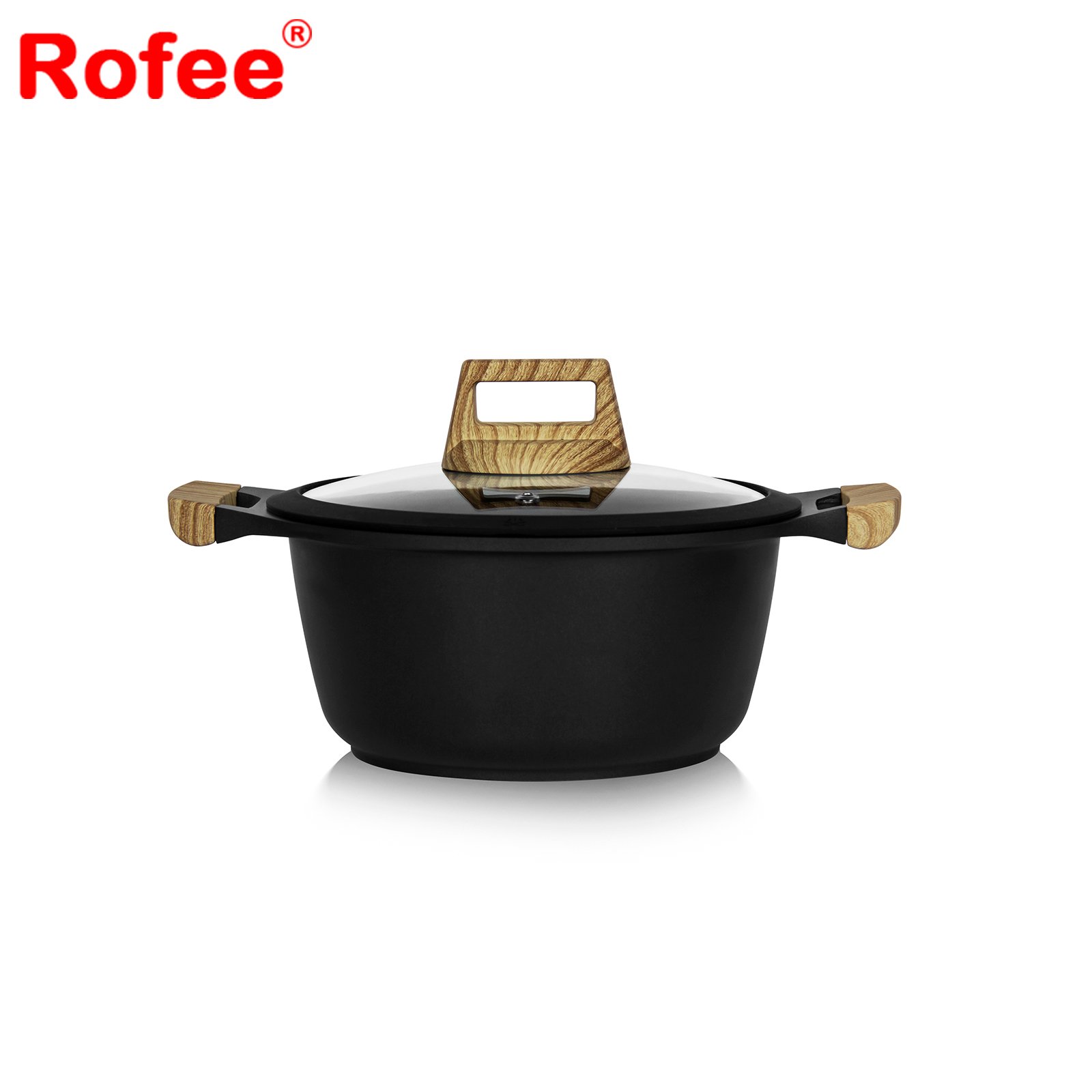 Non Stick Coated Pot Aluminum Wooden Handle Cookware Set Pots And Pans Non Stick Kitchen Induction Cooker Set